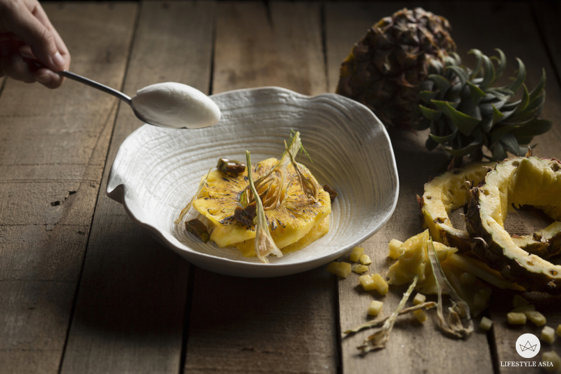 Smoked Pineapple, Coconut and Pistachio