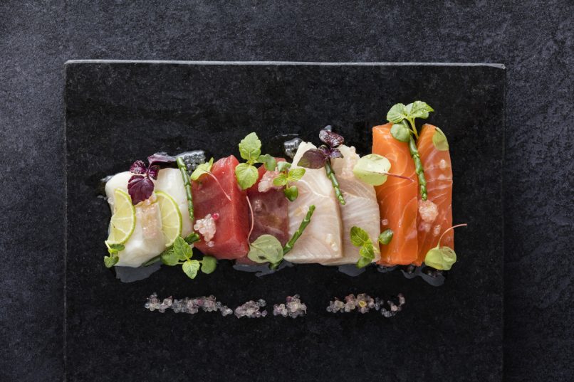 A beautiful selection of sashimi.